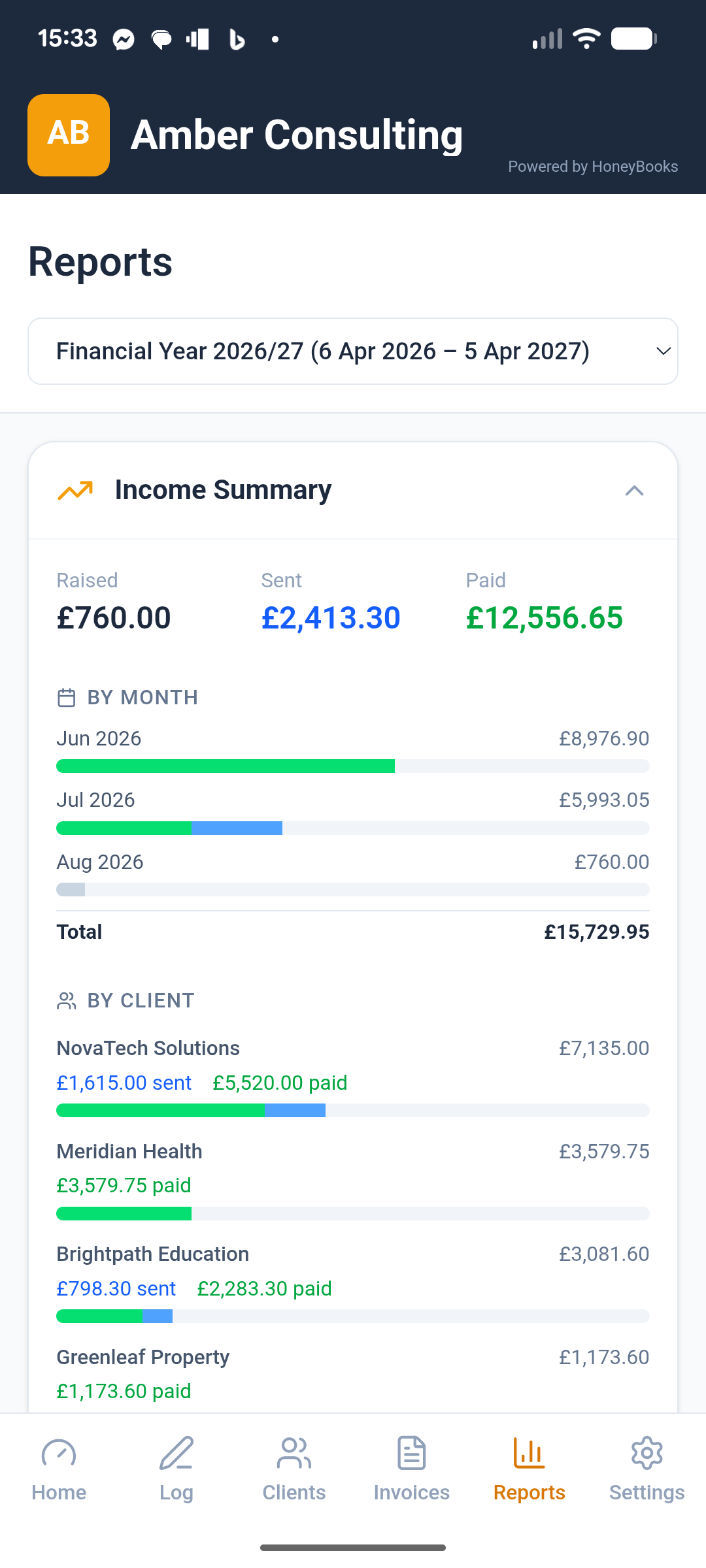 Reports screenshot